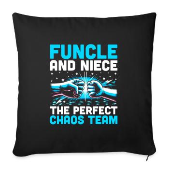 Funcle And Niece The Perfect Chaos Team Uncle Fami - Sofa pillowcase 17,3'' x 17,3'' (45 x 45 cm) - black - Front