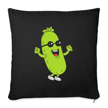 Courgette - Sofa pillowcase 17,3'' x 17,3'' (45 x 45 cm) - black - Front