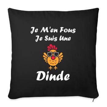 Dinde - Housse de coussin décorative 45 x 45 cm - noir - Devant