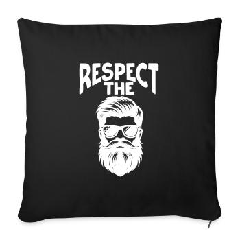 Respect The Beard Facial Hair Beards Man - Sofa pillowcase 17,3'' x 17,3'' (45 x 45 cm) - black - Front