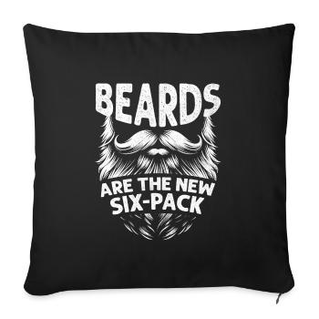 Beards Are The New Six Pack Bearded Beard Man - Sofa pillowcase 17,3'' x 17,3'' (45 x 45 cm) - black - Front