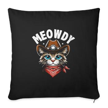 Meowdy Cat Cowboy Country Music Song Lover Country - Sofa pillowcase 17,3'' x 17,3'' (45 x 45 cm) - black - Front