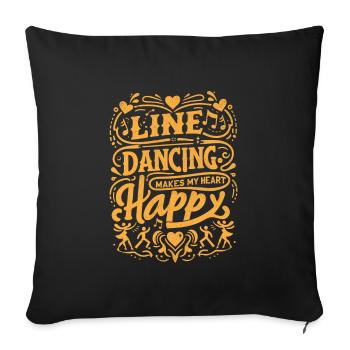 Line Dancing Makes My Heart Happy Country Music - Sofa pillowcase 17,3'' x 17,3'' (45 x 45 cm) - black - Front