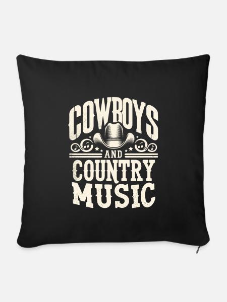 Cowboys Und Country Musik Song Liebhaber Country Songs - Sofakissenbezug 45 x 45 cm - Schwarz