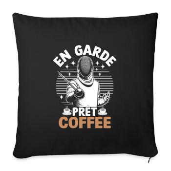 En Garde Escrimeur - Housse de coussin décorative 45 x 45 cm - noir - Devant