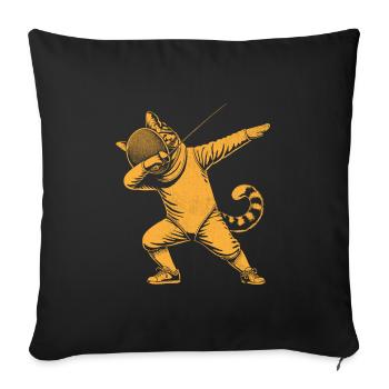 Dubbing Cat Fencer Fence Sword Epee Fencing - Sofa pillowcase 17,3'' x 17,3'' (45 x 45 cm) - black - Front