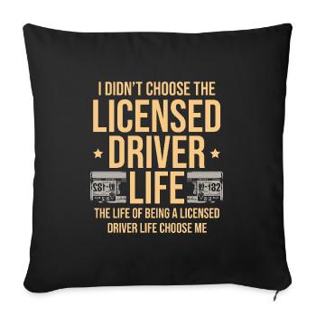Je n’ai pas choisi le permis de conduire Conduire - Housse de coussin décorative 45 x 45 cm - noir - Devant