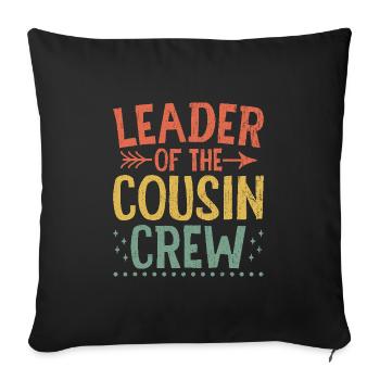 Leader De L’équipage Cousin Réunion De Famille Cousins - Housse de coussin décorative 45 x 45 cm - noir - Devant