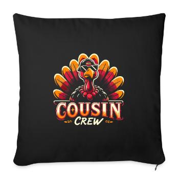 Cousin Crew Turkey Thanksgiving Family Reunion - Sofa pillowcase 17,3'' x 17,3'' (45 x 45 cm) - black - Front