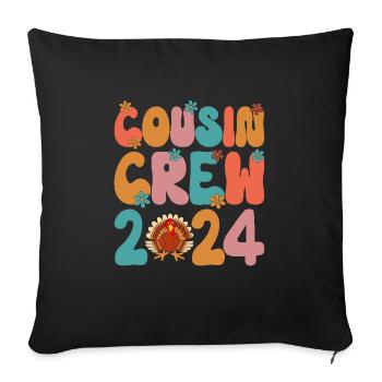 Cousin Crew 2024 Pregnancy Announcement Family - Sofa pillowcase 17,3'' x 17,3'' (45 x 45 cm) - black - Front