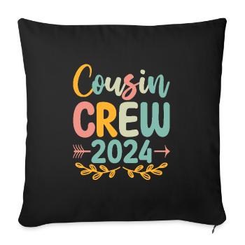 Cousin Crew 2024 Pregnancy Announcement Family - Sofa pillowcase 17,3'' x 17,3'' (45 x 45 cm) - black - Front