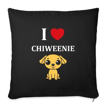 Chiweenie - Housse de coussin décorative 45 x 45 cm - noir - Devant