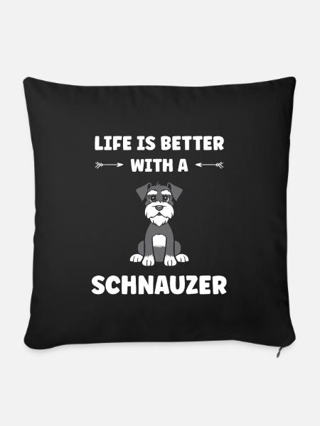 Schnauzer - Sofakissenbezug 45 x 45 cm - Schwarz