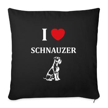 Schnauzer - Housse de coussin décorative 45 x 45 cm - noir - Devant