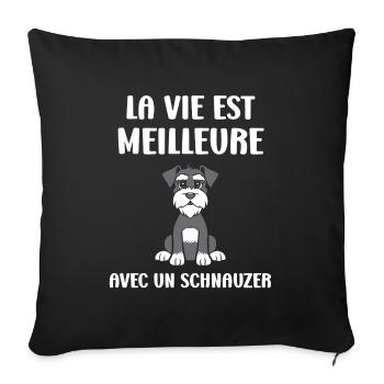 Schnauzer - Housse de coussin décorative 45 x 45 cm - noir - Devant