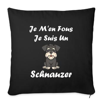 Schnauzer - Housse de coussin décorative 45 x 45 cm - noir - Devant