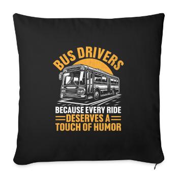 Par les chauffeurs Parce que chaque trajet mérite une touche de - Housse de coussin décorative 45 x 45 cm - noir - Devant