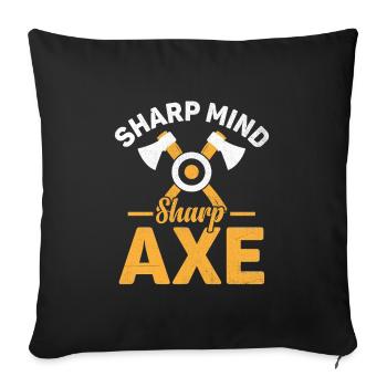 Sharp Mind Sharp Axe Throwing Hatchet Thrower - Housse de coussin décorative 45 x 45 cm - noir - Devant