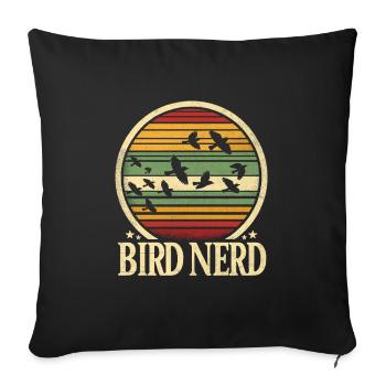 Bird Nerd Birdwatching Birder Birds Birdwatcher - Housse de coussin décorative 45 x 45 cm - noir - Devant