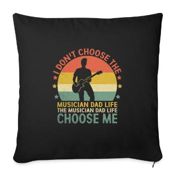 Le musicien papa La vie Choisissez-moi Bassiste Basse - Housse de coussin décorative 45 x 45 cm - noir - Devant