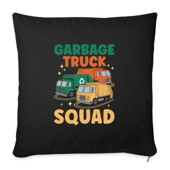 Camion à ordures Escouade Collecte des ordures - Housse de coussin décorative 45 x 45 cm - noir - Devant