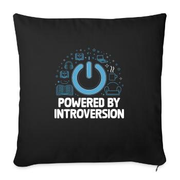 Propulsé par des dictons d’introversion pour les introvertis - Housse de coussin décorative 45 x 45 cm - noir - Devant