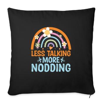 Moins de paroles, plus de hochements de tête pour les introvertis - Housse de coussin décorative 45 x 45 cm - noir - Devant