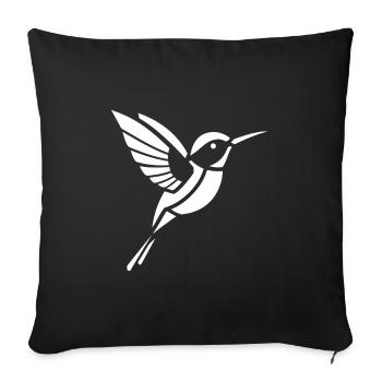Hummingbird - Sofa pillowcase 17,3'' x 17,3'' (45 x 45 cm) - black - Front