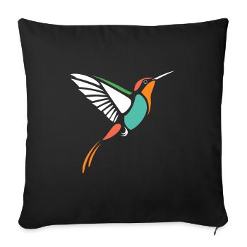 Hummingbird - Sofa pillowcase 17,3'' x 17,3'' (45 x 45 cm) - black - Front