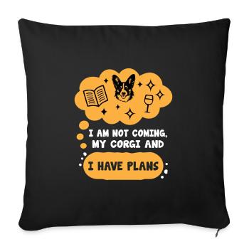 Dictons Introvertis Corgi Pour Les Introvertis - Housse de coussin décorative 45 x 45 cm - noir - Devant