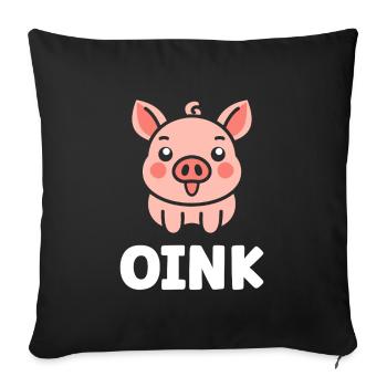 cochon - Housse de coussin décorative 45 x 45 cm - noir - Devant