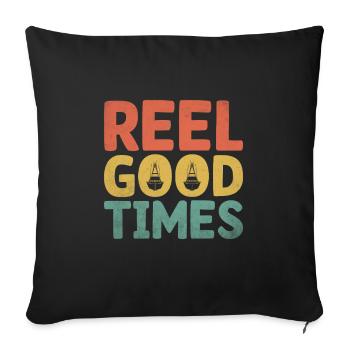 Reel Good Times Paddle Boat - Sofa pillowcase 17,3'' x 17,3'' (45 x 45 cm) - black - Front