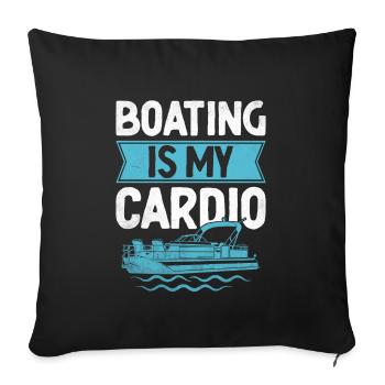 Bootfahren ist mein Cardio-Paddelboot - Sofakissenbezug 45 x 45 cm - Schwarz - Vorne