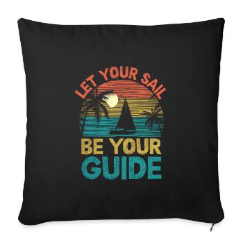 Laissez votre voile être votre guide Pédalo - Housse de coussin décorative 45 x 45 cm - noir - Devant