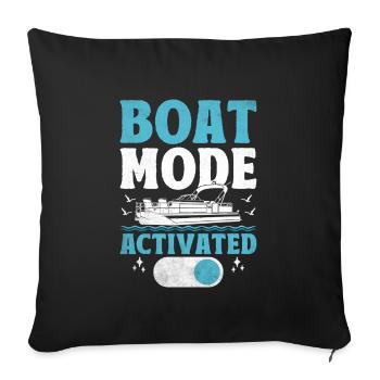 Boat Mode Activated Paddle Boat - Sofa pillowcase 17,3'' x 17,3'' (45 x 45 cm) - black - Front