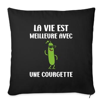 Zucchini Humor - Sofa pillowcase 17,3'' x 17,3'' (45 x 45 cm) - black - Front