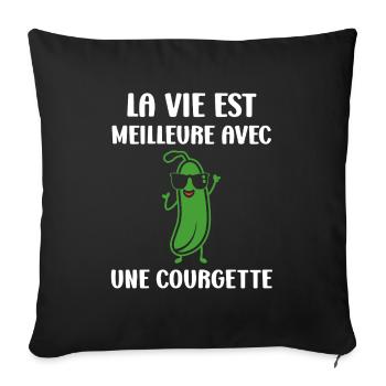 Zucchini Humor - Sofa pillowcase 17,3'' x 17,3'' (45 x 45 cm) - black - Front
