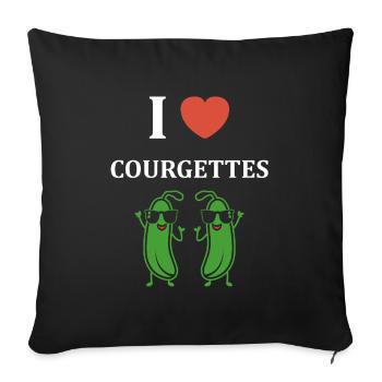 Zucchini Humor - Sofa pillowcase 17,3'' x 17,3'' (45 x 45 cm) - black - Front