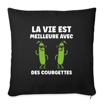 Zucchini Humor - Sofa pillowcase 17,3'' x 17,3'' (45 x 45 cm) - black - Front