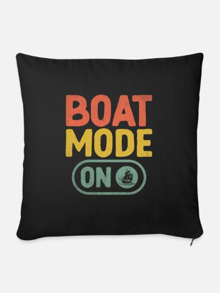 Bootsmodus auf dem Paddelboot - Sofakissenbezug 45 x 45 cm - Schwarz