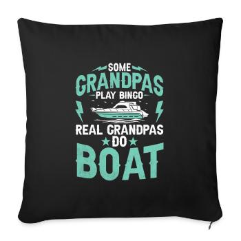 Certains grands-pères jouent au bingo de vrais grands-pères font du bateau - Housse de coussin décorative 45 x 45 cm - noir - Devant
