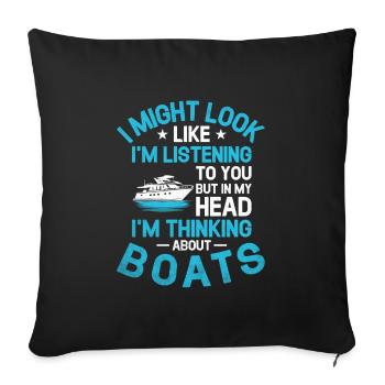 I Might Look Like I'm Listening To You But In My - Sofa pillowcase 17,3'' x 17,3'' (45 x 45 cm) - black - Front