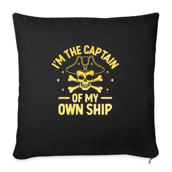 I’m The Captain Of My Own Ship Pirate Youth Design - Sofa pillowcase 17,3'' x 17,3'' (45 x 45 cm) - black - Front