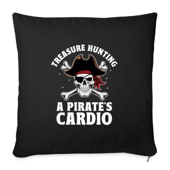 Treasure Hunting A Pirate's Cardio Pirate Youth - Sofa pillowcase 17,3'' x 17,3'' (45 x 45 cm) - black - Front