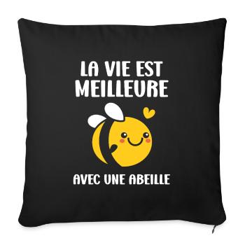 Abeille - Housse de coussin décorative 45 x 45 cm - noir - Devant