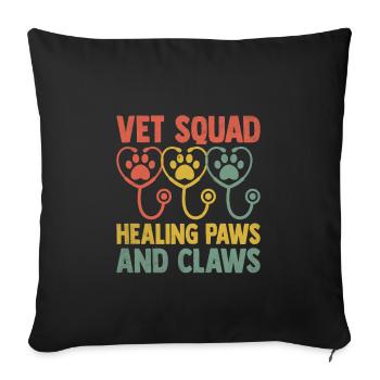 Vet Squad Healing Paws And Claws Verterinarian - Sofa pillowcase 17,3'' x 17,3'' (45 x 45 cm) - black - Front