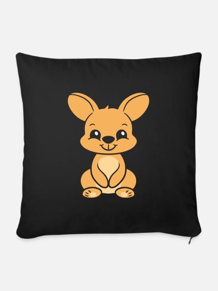 Wallaby - Sofakissenbezug 45 x 45 cm - Schwarz
