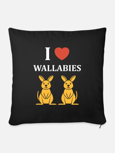 Wallaby - Sofakissenbezug 45 x 45 cm - Schwarz