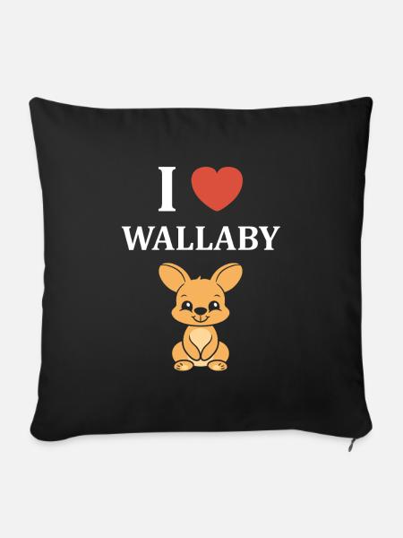 Wallaby - Sofakissenbezug 45 x 45 cm - Schwarz