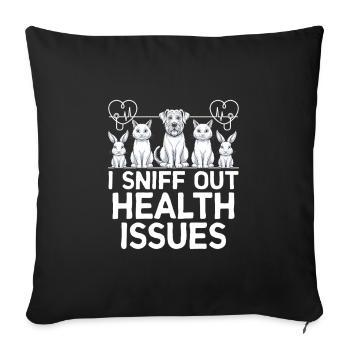 Je renifle les problèmes de santé Verterinarian Animal - Housse de coussin décorative 45 x 45 cm - noir - Devant